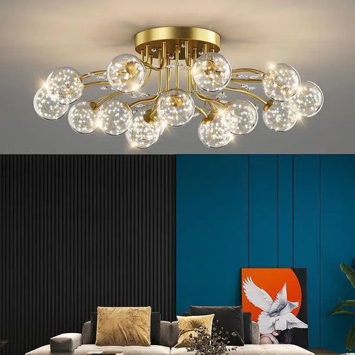 Modern crystal glass chandelier for interior decor - vue 4 sur 17