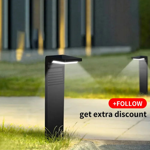 Solar garden light outdoor waterproof LED pathway bollard 2200mAh