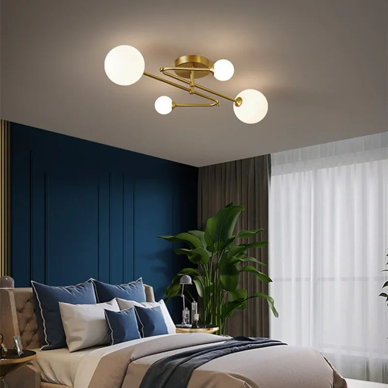 Modern designer copper chandelier for elegant interiors - vue 5 sur 10