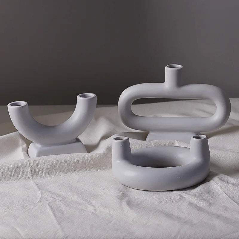Nordic concrete candle holder for modern interior decor - vue 5 sur 14