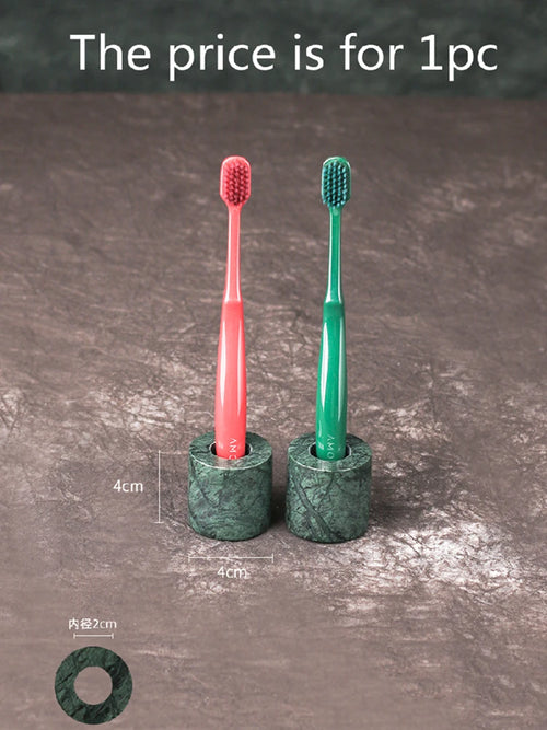 organized marble bathroom accessory set