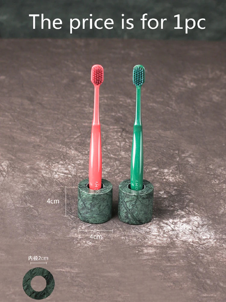 organized marble bathroom accessory set