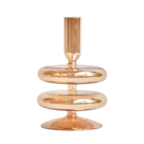 Retro glass taper candle holders for elegant decor - vue 13 sur 32