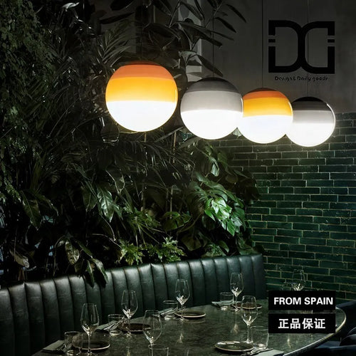Modern gradient glass LED pendant chandelier for interiors - vue 6 sur 12