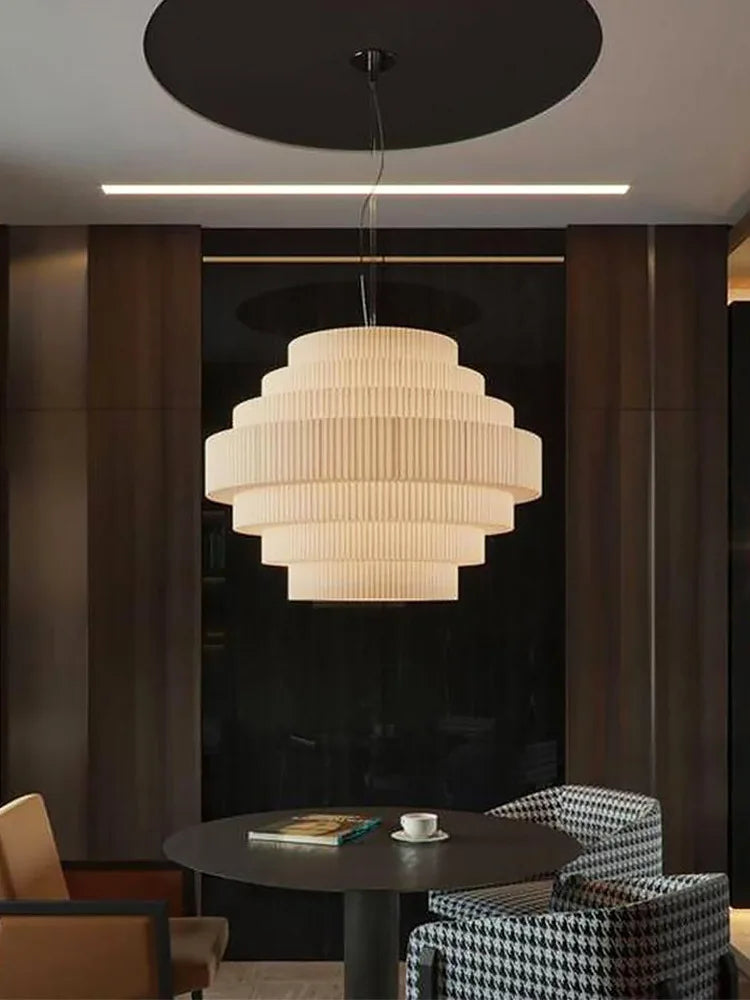 Elegant nordic fabric pendant light for interior decoration - vue 5 sur 9