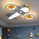 Cartoon airplane LED chandelier with remote control for children