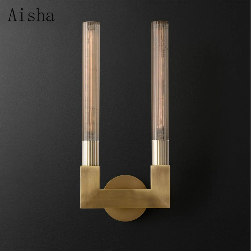 Retro clear glass wall light for interior decoration