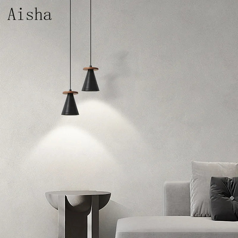 Elegant walnut wood and copper pendant light for sophisticated interiors - vue 3 sur 8
