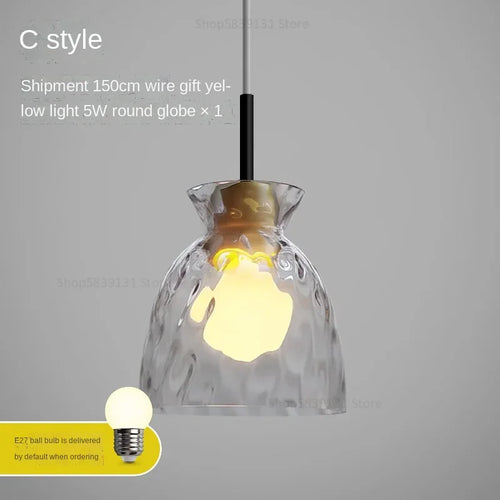 Modern wood and glass chandelier for Nordic decor