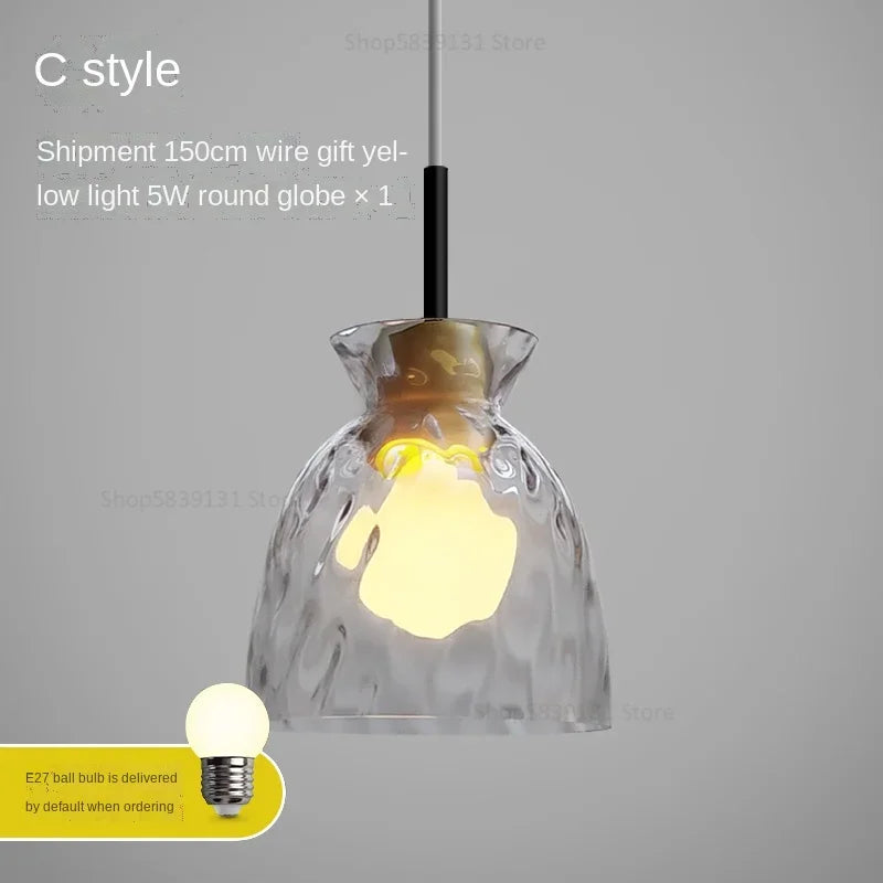 Modern wood and glass chandelier for Nordic decor