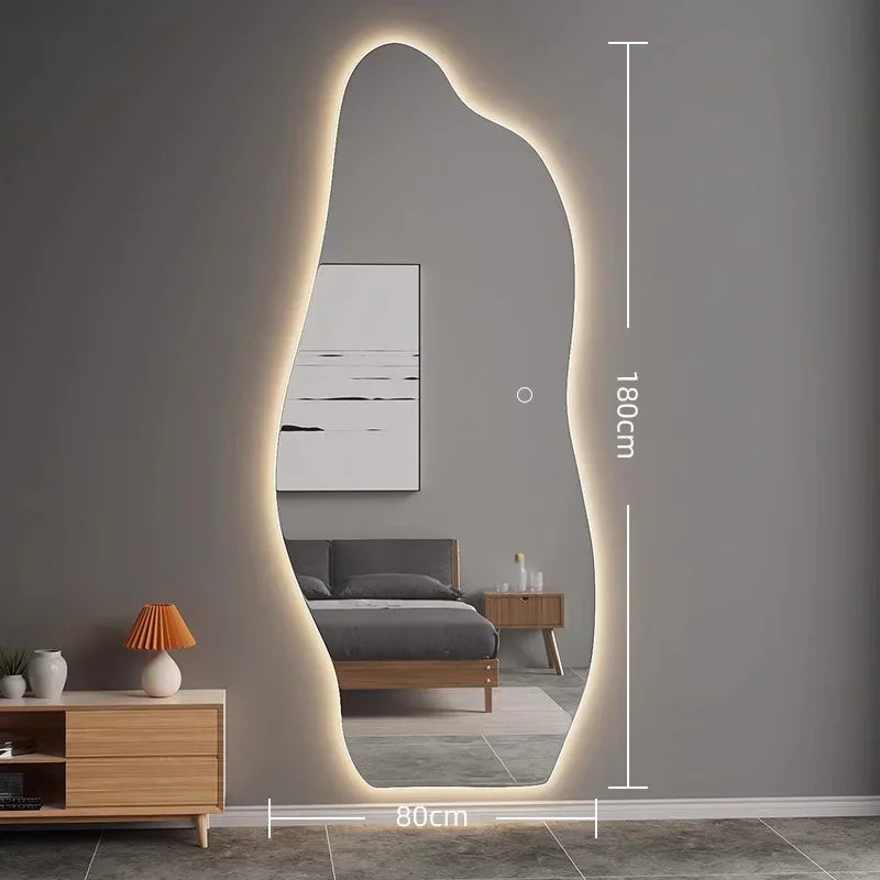 Decorative illuminated mirror nordic irregular style for elegant interiors - vue 6 sur 6