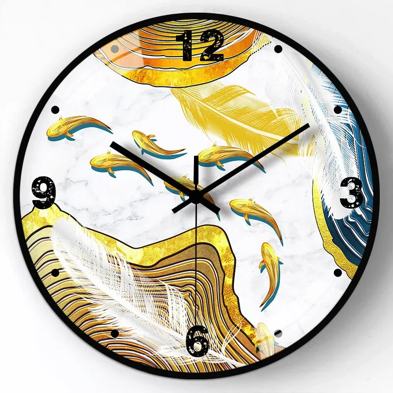 modern design glass wall clock Chinese style creative mute