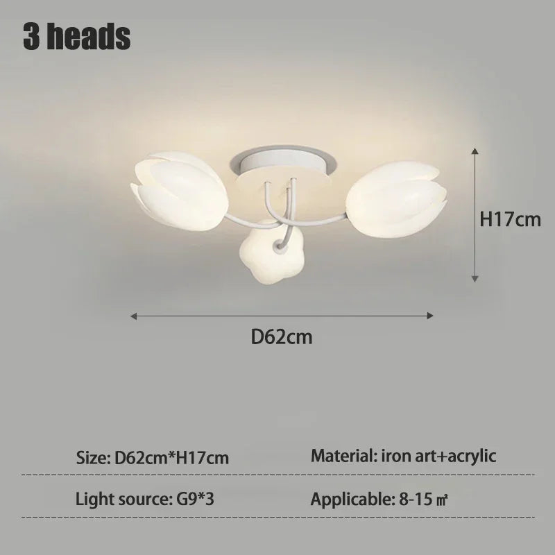 Modern LED lily flower chandelier for decorative interiors