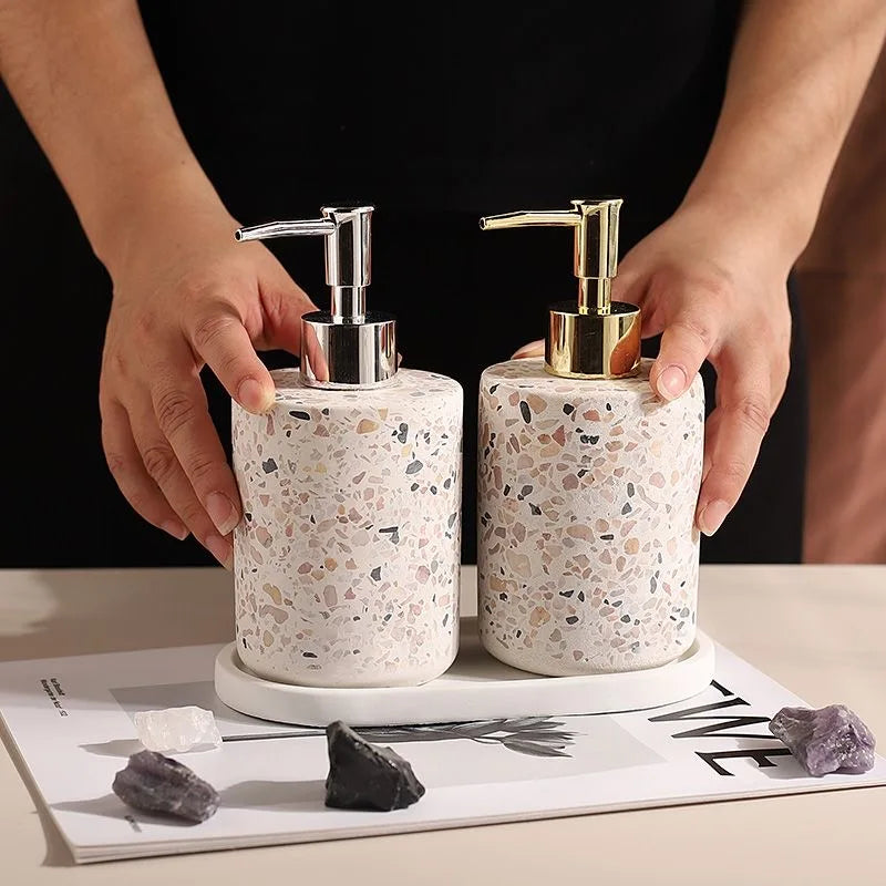 Terrazzo lotion bottle for shower gel and soap