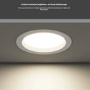 Anti-fog recessed spotlight with variable three-colour anti-glare light