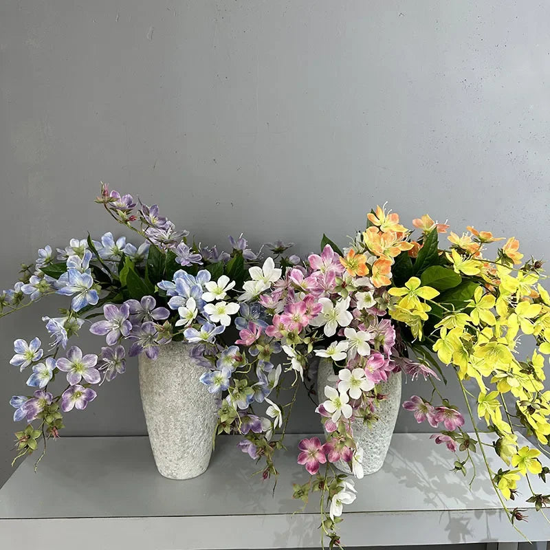 Artificial silk jasmine branch for festive decoration - vue 6 sur 12