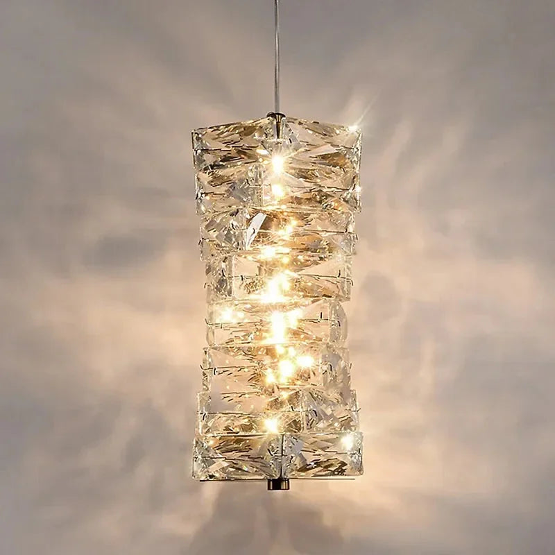 Simple modern square crystal wall light - vue 5 sur 10