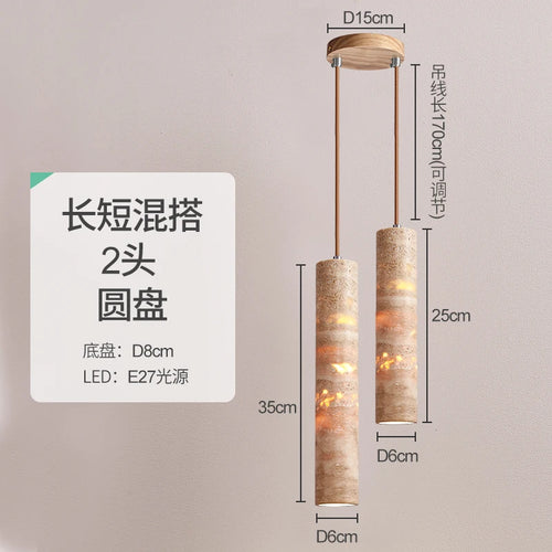 Wabi-sabi stone designer pendant light for a modern atmosphere - vue 12 sur 14