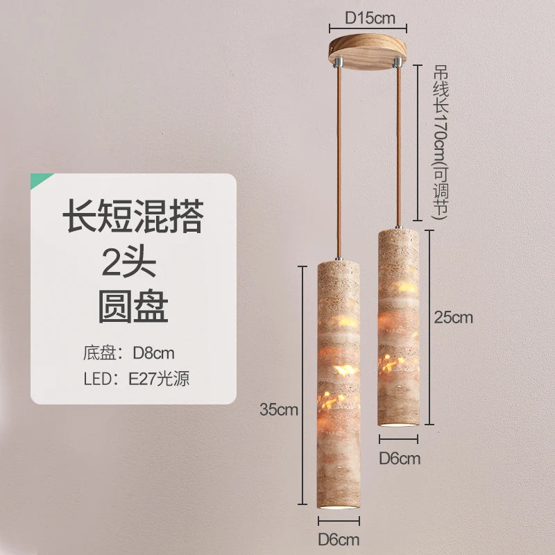 Wabi-sabi stone designer pendant light for a modern atmosphere - vue 11 sur 14