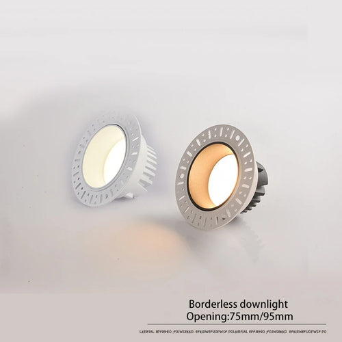 Recessed LED downlight with borderless trim for home and shop interior lighting - vue 3 sur 13