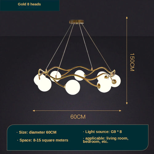 Simple nordic LED ring chandelier indoor decorative lighting - vue 9 sur 8