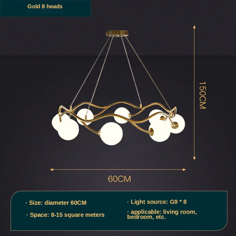 Simple nordic LED ring chandelier indoor decorative lighting - vue 8 sur 8