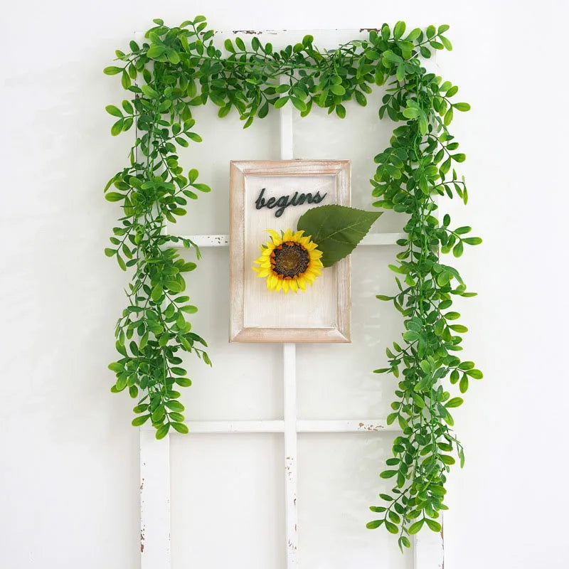 Decorative eucalyptus and wisteria leaf wreath for celebrations