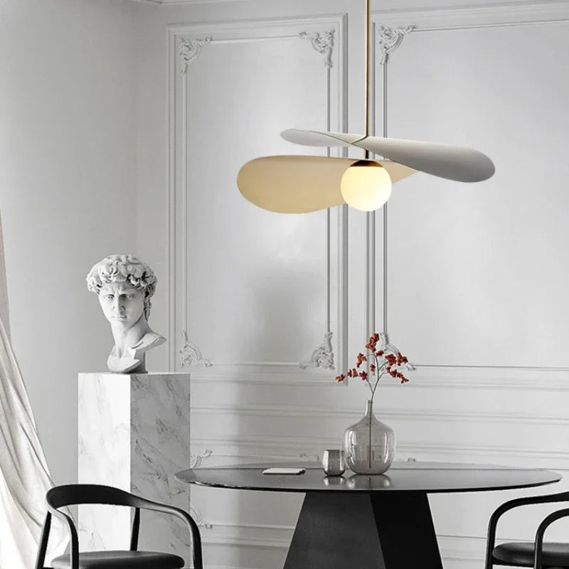 High-end metal and glass pendant light with artistic designer style