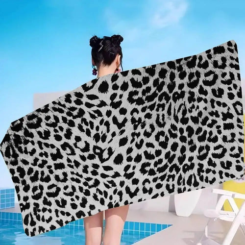 Soft cartoon animal print microfibre bath towel - vue 7 sur 7