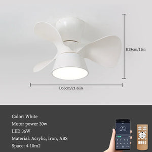 Modern LED chandelier with fan for indoor use