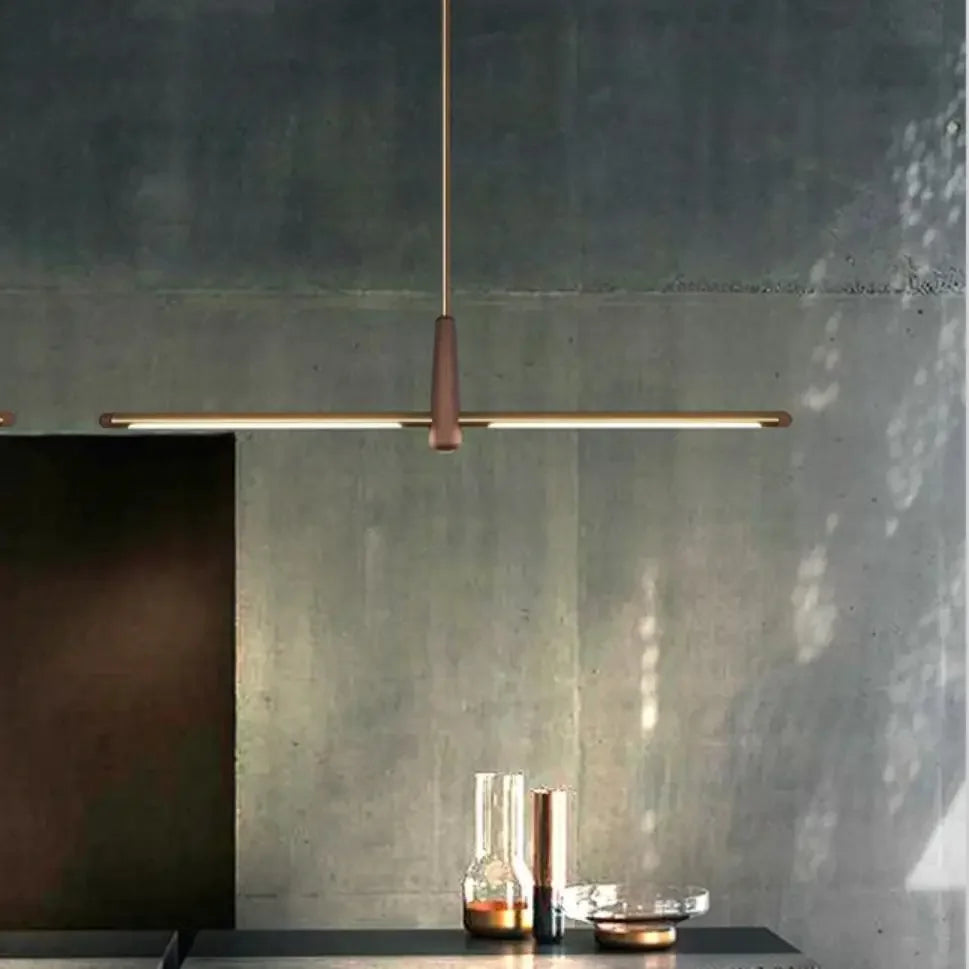 Modern minimalist wood LED chandelier for living room, bar, café and restaurant home decor - vue 2 sur 7