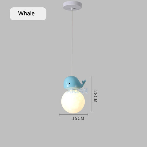 Children's animal design pendant light horse bear rabbit whale - vue 9 sur 10
