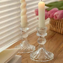 Transparent glass candle holder for dinner, wedding and photography