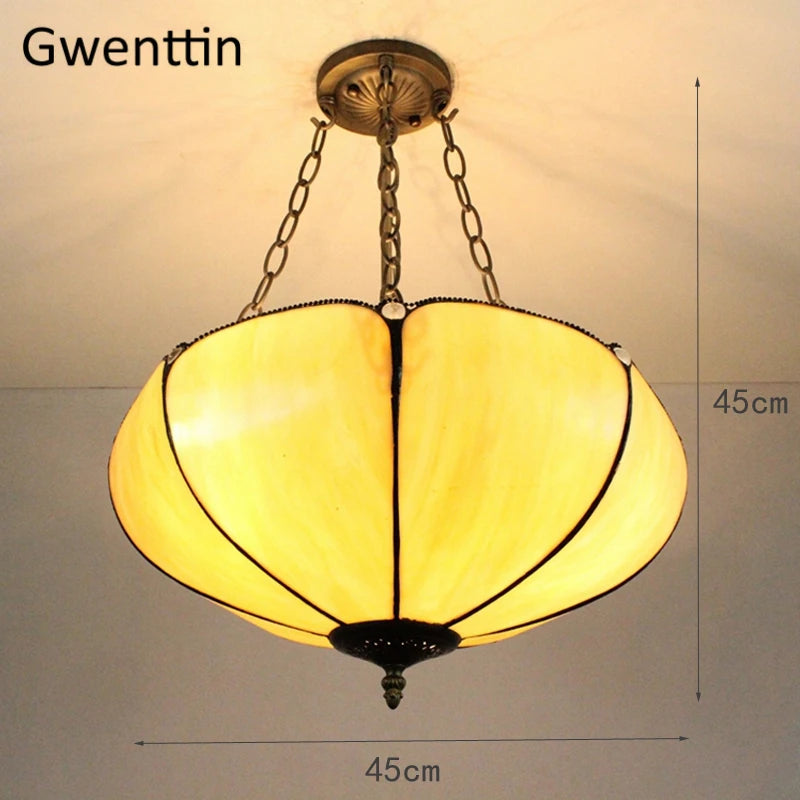 Tiffany stained glass chandelier for interior decoration
