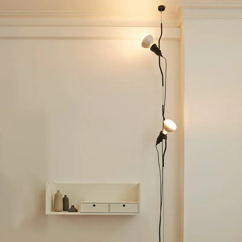 Italian minimalist adjustable height decorative floor chandelier - vue 3 sur 12