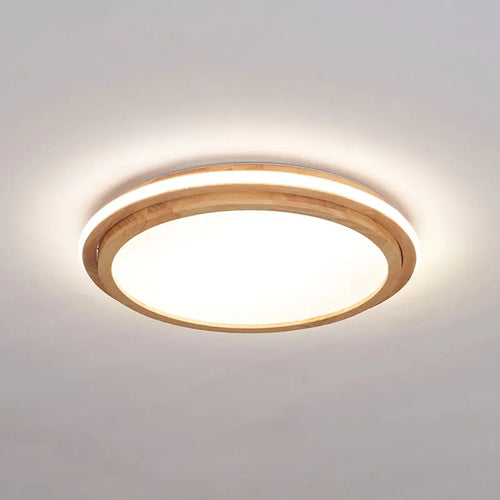 Modern wooden chandelier with smart lights for indoor use - vue 4 sur 8
