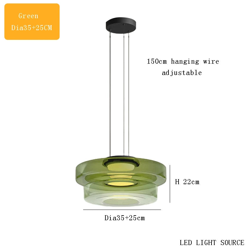 Levels series glass pendant light for modern decor - vue 19 sur 24