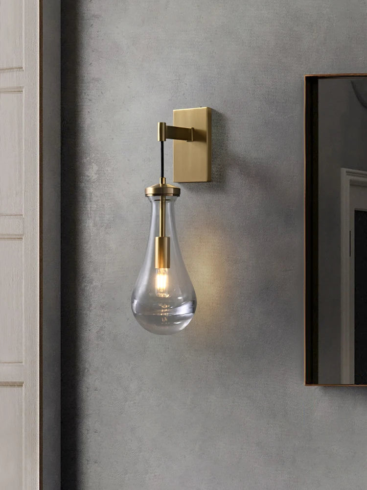 Artistic copper water droplet wall light for interiors - vue 3 sur 7