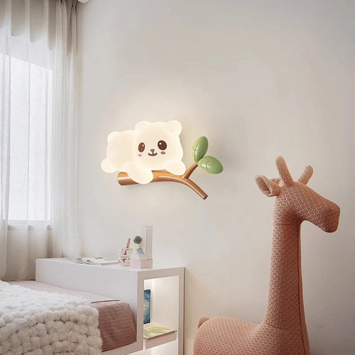 Creative bear wall light for children's room lighting decor - vue 2 sur 10
