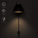 Minimalist wall light with infinite dimming for indoor use