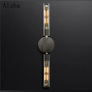 Retro double head minimalist glass wall light with stripes