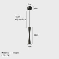 Modern LED pendant light adjustable copper cord 3 changeable designs