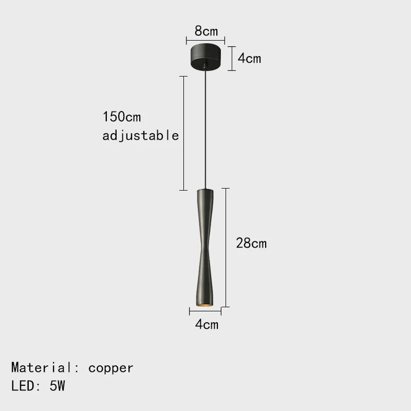 Modern LED pendant light adjustable copper cord 3 changeable designs