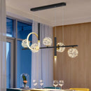 Modern LED gypsophila glass chandelier with remote dimming for interior décor