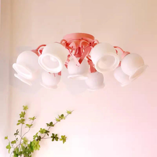 Cream style ceiling light for princess and girls' bedrooms - vue 2 sur 9