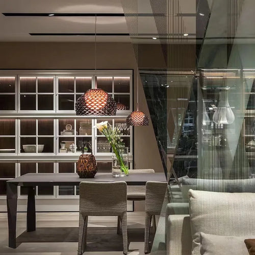 Italian designer pendant light with openwork for modern interiors - vue 5 sur 8