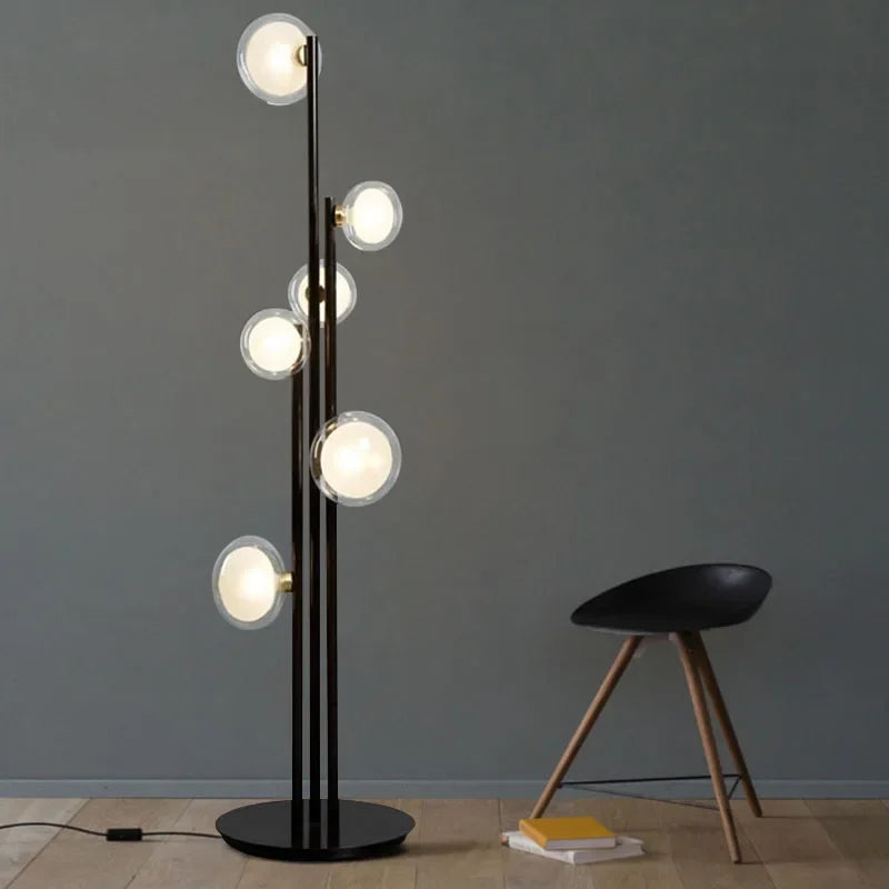 Vintage glass floor lamp for minimalist Nordic decor