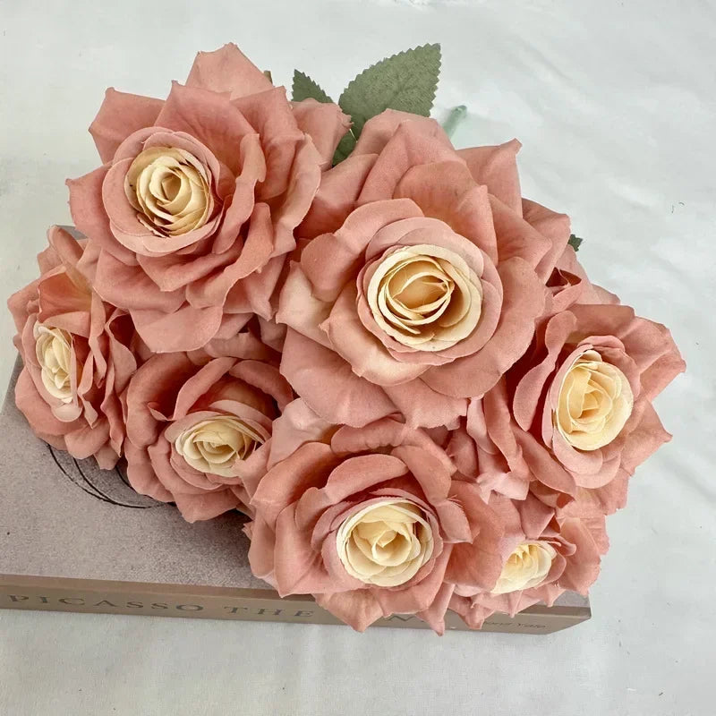 Artificial silk rose bouquet for festive decoration - vue 13 sur 15