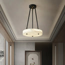 Modern minimalist retro marble and copper LED chandelier
