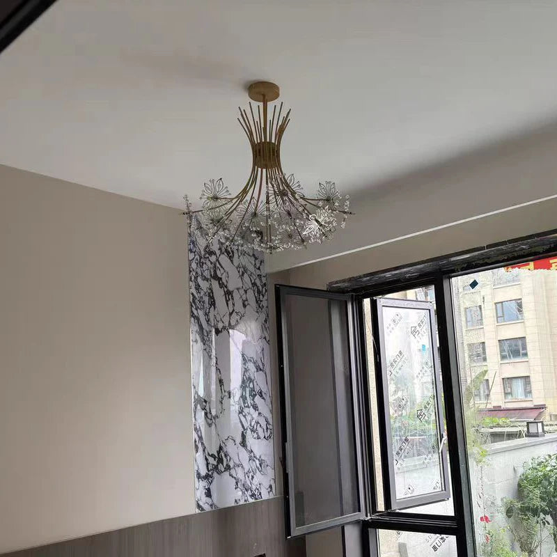 Dandelion crystal pendant light for modern ambience - vue 5 sur 12